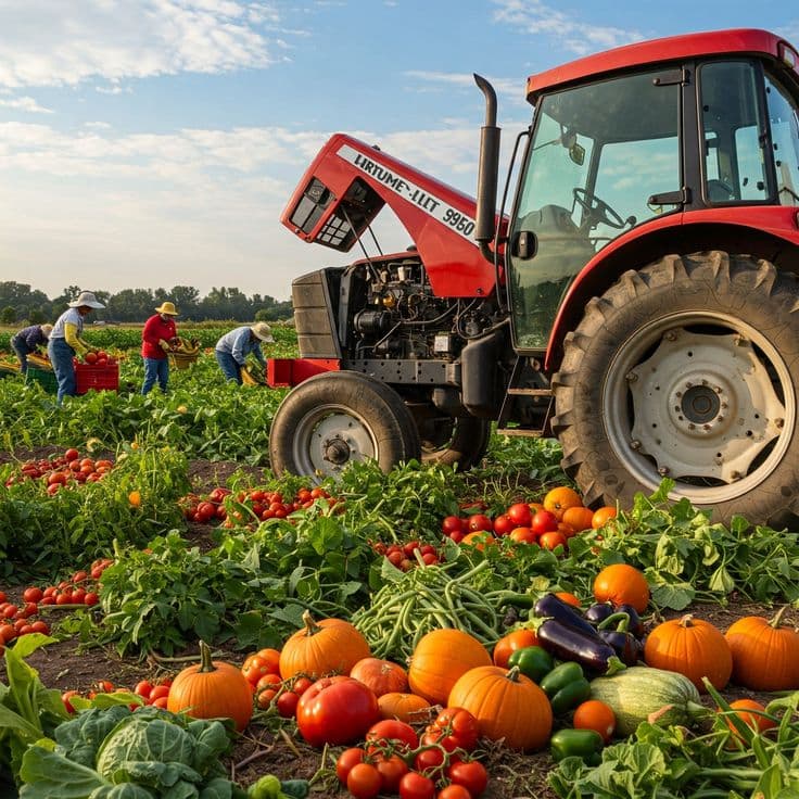 Fresh farm crop harvesting across Western Ghats agricultural belt